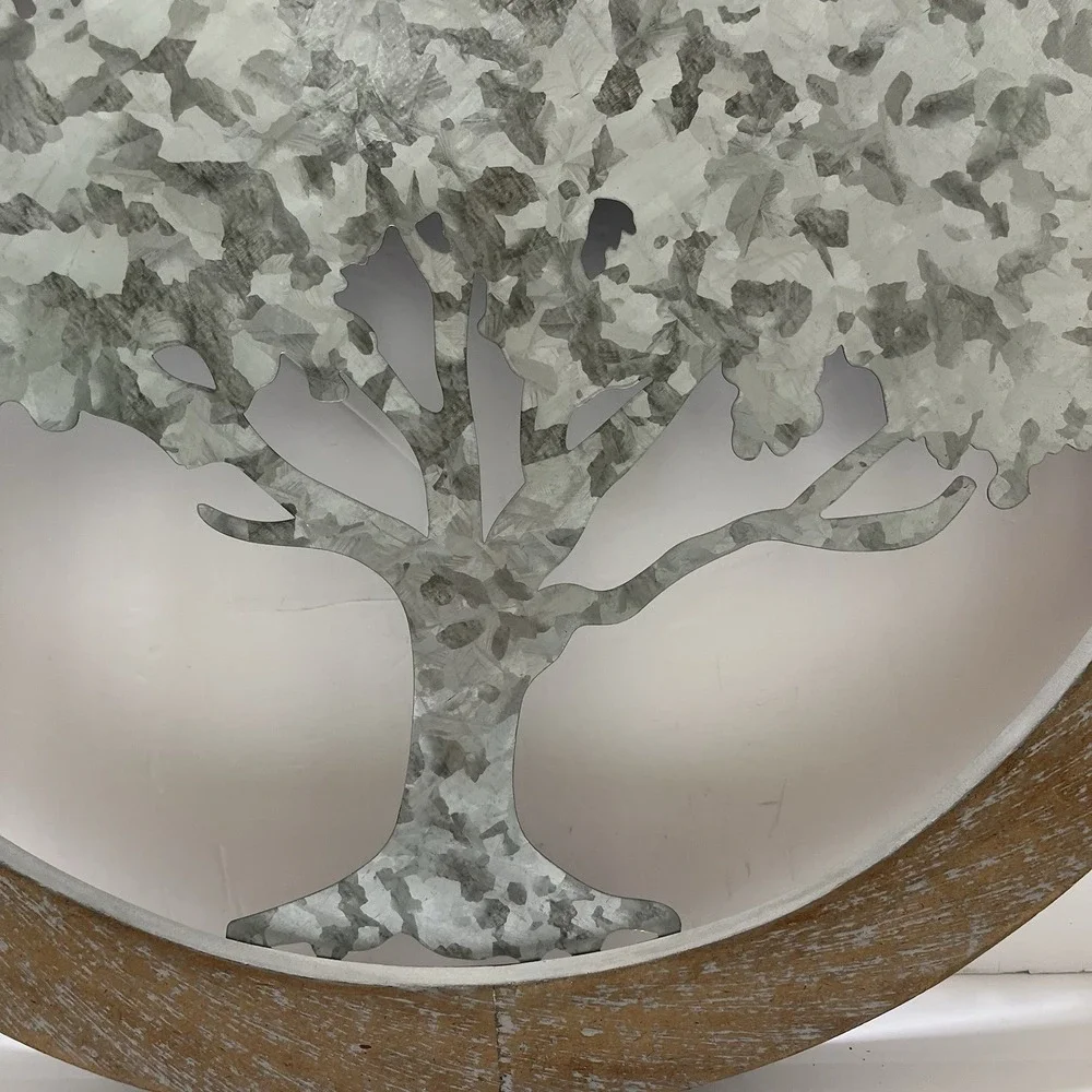Tree Of Life Wall Decor Wood Frame Sober Metal 20